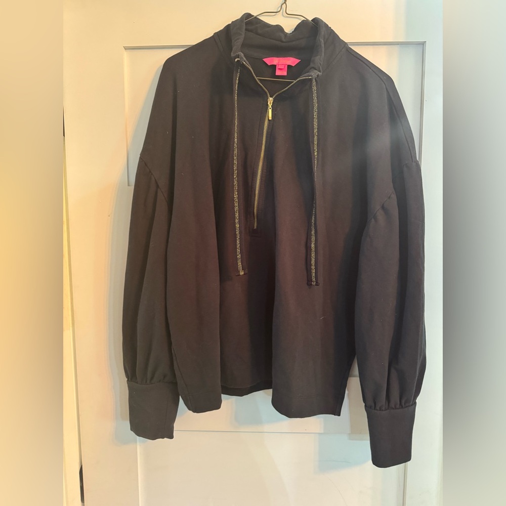 Lilly Pulitzer Black Sweatshirt with Gold Accents
